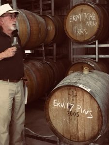 Rob Moody, Somerled winemaker, pictured in the barrel hall